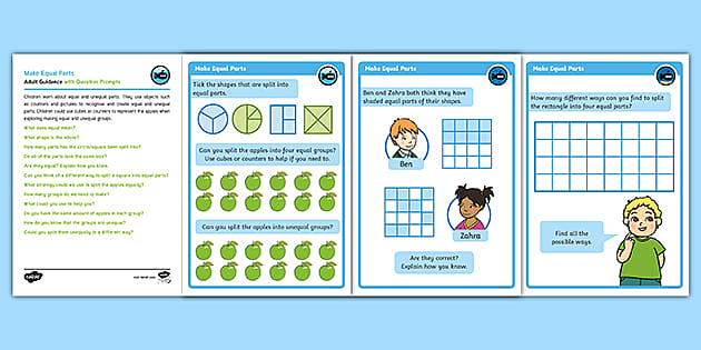 👉 White Rose Maths Compatible Year 2 Make Equal Parts