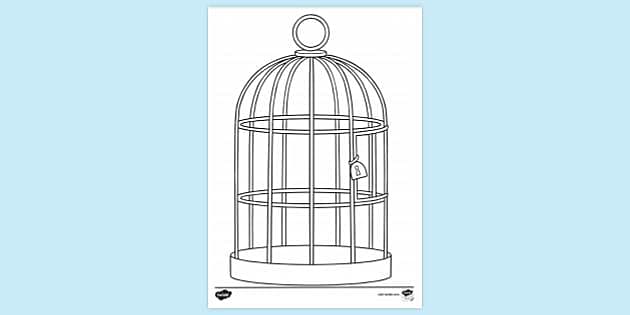 FREE! - Empty Cage Colouring | Colouring Sheets - Twinkl