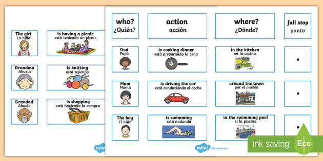 Essential English Phrase Flashcards with Spanish Translation and Pictures