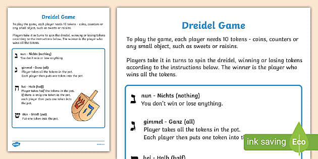 Dreidel Game Hanukkah Resource (teacher made) Twinkl