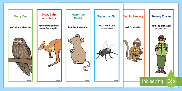 Guided Reading Strategies Bookmark Cut-Outs - Guided Reading Strategy Cards