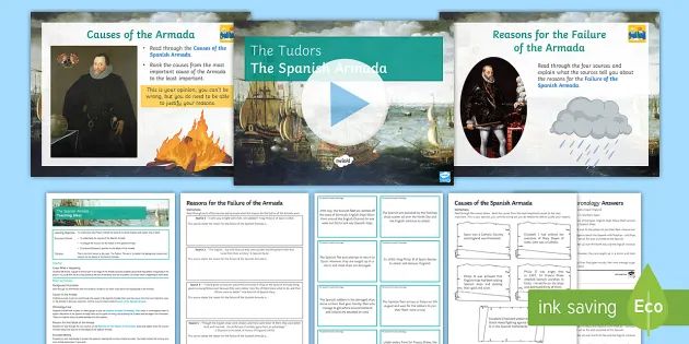 KS2 The Spanish Armada Timeline Worksheet teacher made