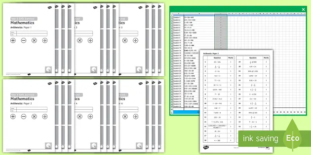 sats papers year 6 arithmetic practice tests