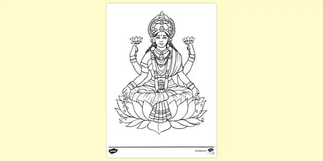Goddess Lakshmi Drawing Ink Goddess Lakshmi Lotus Flower India Diwali Stock  Illustration by ©k.9.natali.mail.ru #394586048
