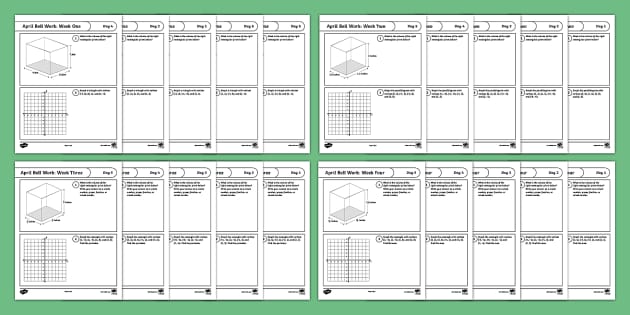 Sixth Grade Math April Bell Work Bundle - Twinkl