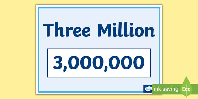 👉 Three Million Display Poster (Teacher-Made) - Twinkl