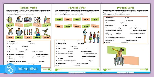 phrasal verbs interactive eal activity teacher made