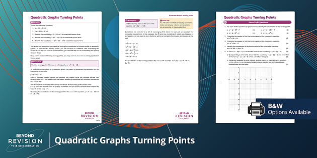 👉 Quadratic Graphs Turning Points (teacher Made) - Twinkl