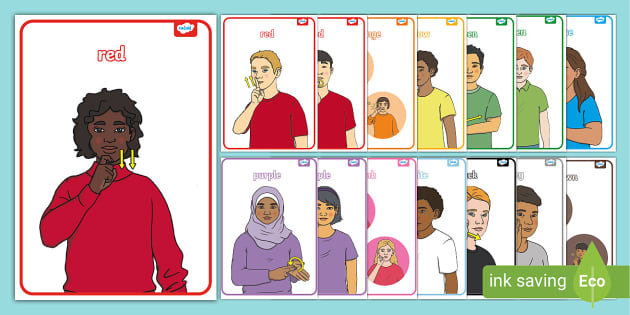 FREE! - A4 Auslan Colours Poster Set - Twinkl