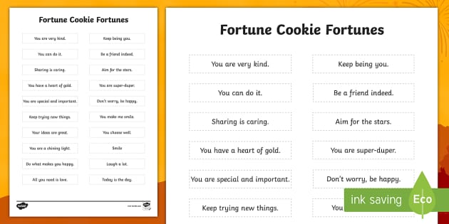Fortune Cookie Fortunes CutOuts Fortune, Cookie, Luck