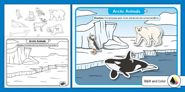 Arctic Animals Cut & Paste Fine Motor Skill Craft for Preschool &  Kindergarten