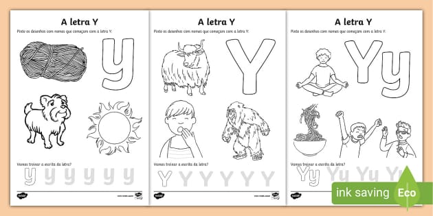 Atividade com a Letra Y – Atividade de Alfabetização