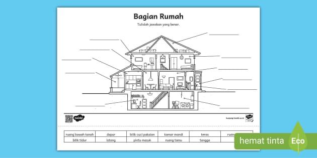 Lembar Kerja Siswa Bagian Rumah (teacher made) - Twinkl