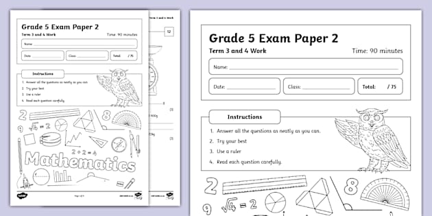 Grade 5 Maths Exam Paper 2 November (teacher made) - Twinkl