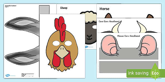 Nativity Animal Ears and Masks Pack | Printable Template