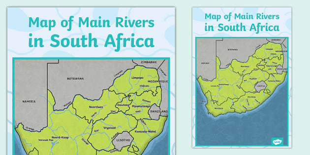 Map of Main Rivers in South Africa I Resource I Twinkl ZA