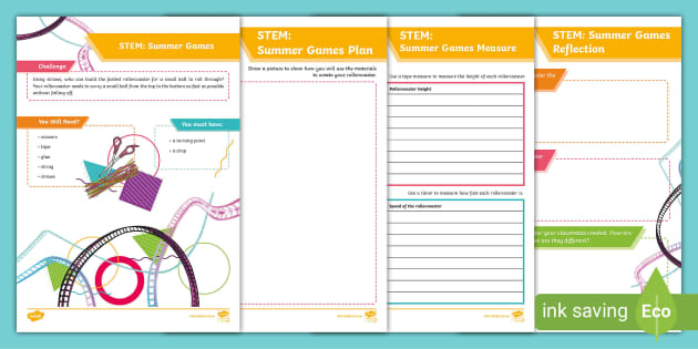 STEM Roller coaster Games teacher made Twinkl