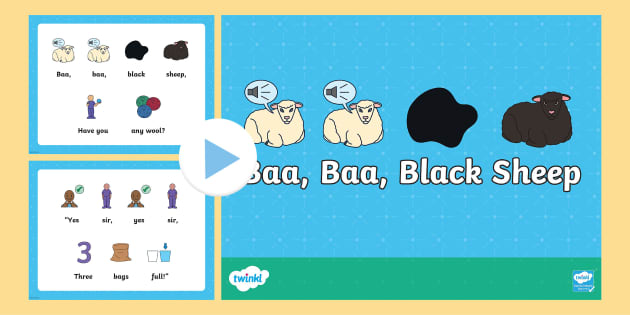 Twinkl Symbols: Baa Baa Black Sheep Nursery Rhyme PowerPoint