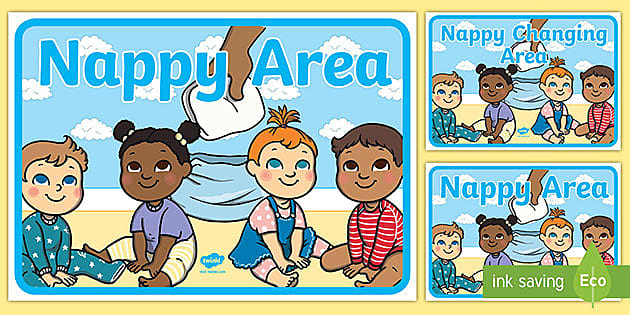 Nappy Area Display Sign (teacher made) - Twinkl