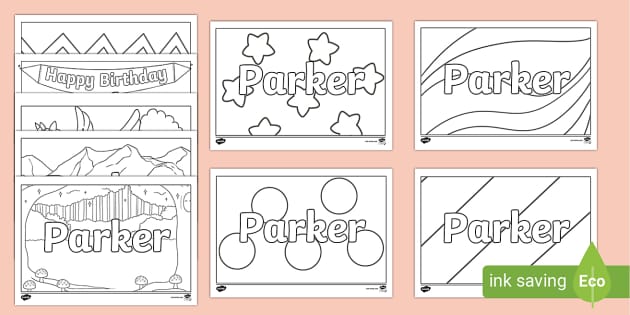 FREE! - Parker Name Simple Colouring Activity Sheets