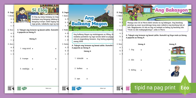 Pagbasa At Pagunawa Worksheets 2 Philippines Twinkl 2625