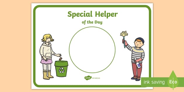 👉 Special Helper of the Day Display Poster  Special Helper of the Day