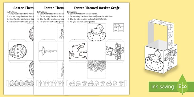 Easter Basket Craft - with & without template - Easy Paper Baskets! Simple  STEAM