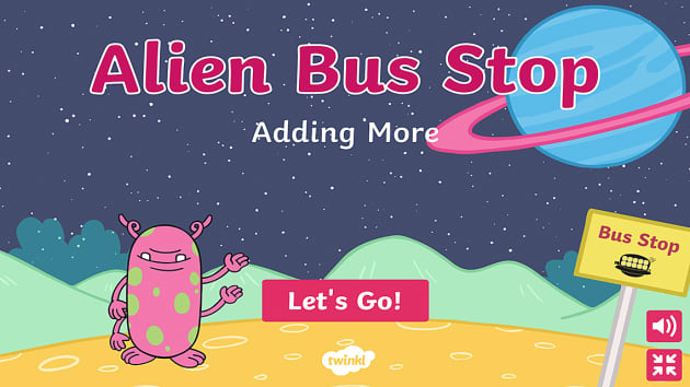 Alien Bus Stop Taking Away Twinkl