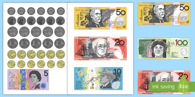 Australian Money Cutouts