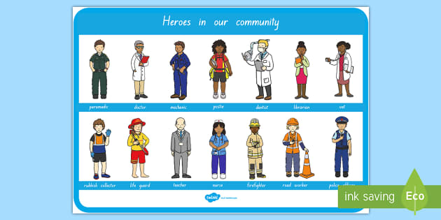Heroes In Our Community Large Display Poster - Twinkl