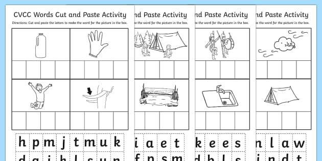 Cvcc Cut And Paste Worksheet Teacher Made