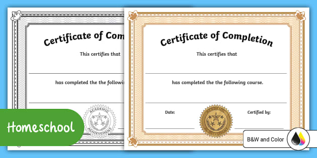 Homeschool Certificate of Completion | Twinkl USA - Twinkl