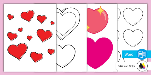 full page heart template