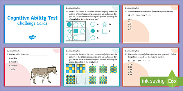 Cognitive Abilities Test CAT Challenge Cards Twinkl   Au T2 M 41765 Cognitive Abilities Test Cat Challenge Cards English Ver 2 