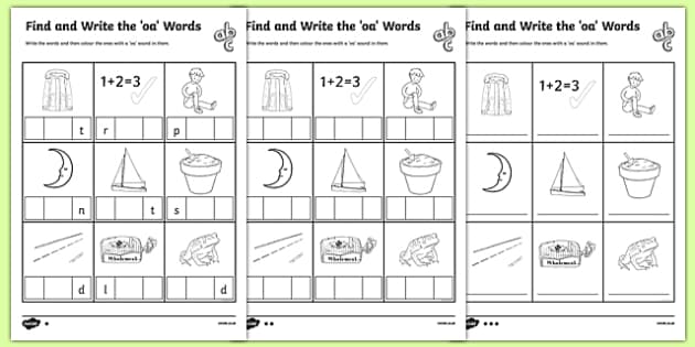 letters-and-sounds-oa-words-differentiated-worksheets
