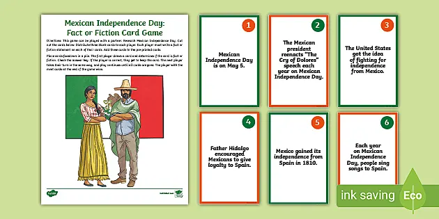 Mexican Independence Day Card Game | Fact, Fiction | Twinkl