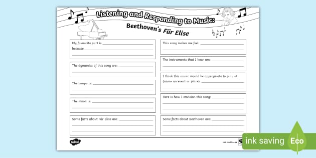 Listening and Responding to Music Beethoven #39 s #39 Fur Elise #39