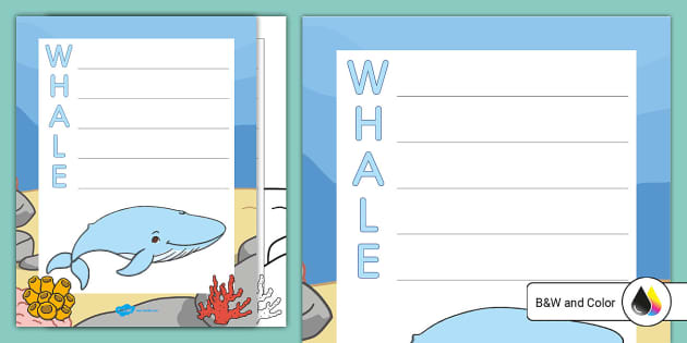 Whale Acrostic Poem Template (teacher made) - Twinkl