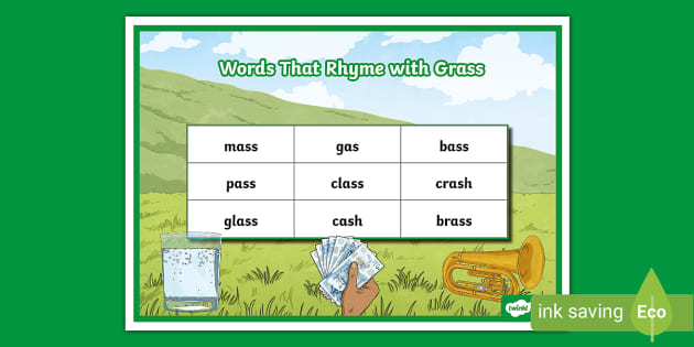 Rhyming words for grass deals