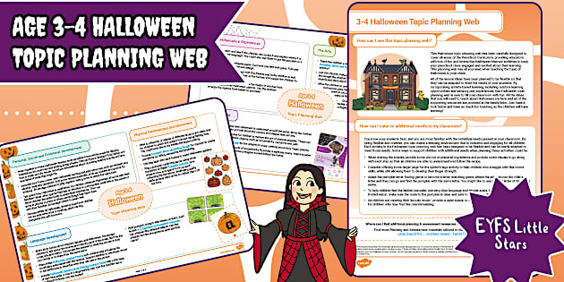 NI EYFS Age 3-4 Topic Planning Web: Halloween - Twinkl