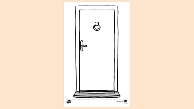 FREE! - Front Door Colouring | Colouring Sheets - Twinkl
