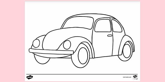 FREE! - Car Colouring Sheet Easy | Colouring Sheets - Twinkl