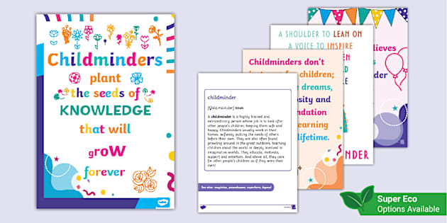 Childminder Inspirational Posters Pack (teacher made)