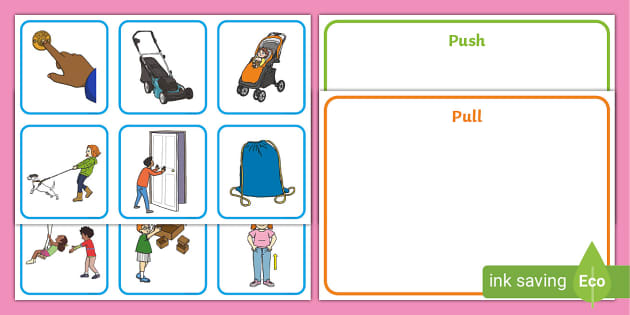 Push or Pull Sorting Cards, Forces, Science