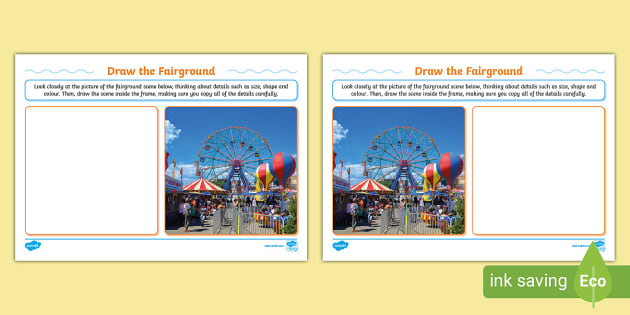 Fairground Drawing Activity,fairground,ferris wheel - Twinkl