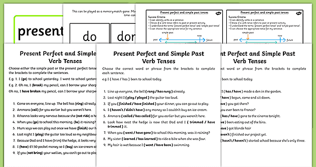 detailed lesson plan for simple past tense