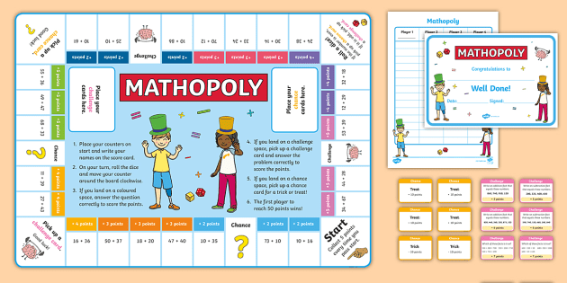 Mathopoly 2 Digit Math Addition Game - F-6 - Maths