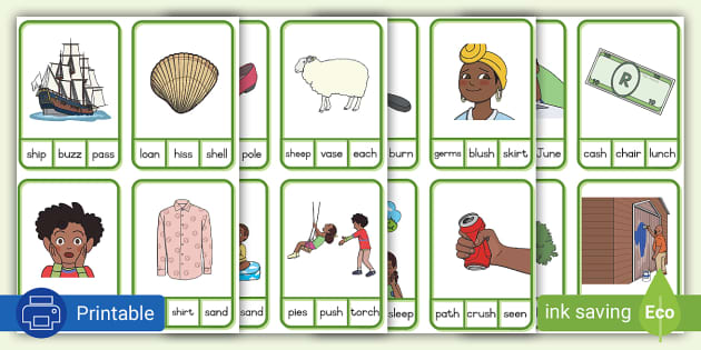 Grade 3 Phonics: sh- and -sh peg card activity - Twinkl