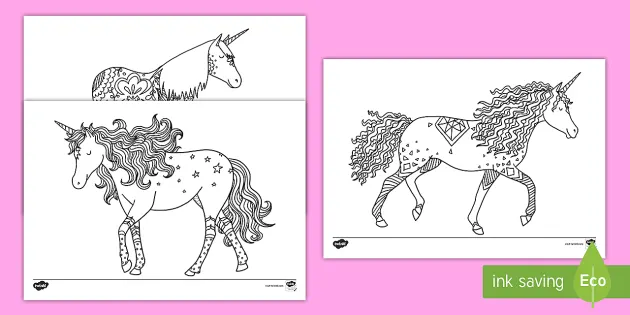 Unicorn Mindfulness Colouring Sheets - Mindfulness - Twinkl
