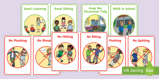 No Biting, No Kicking, No Hitting Posters (Teacher-Made)